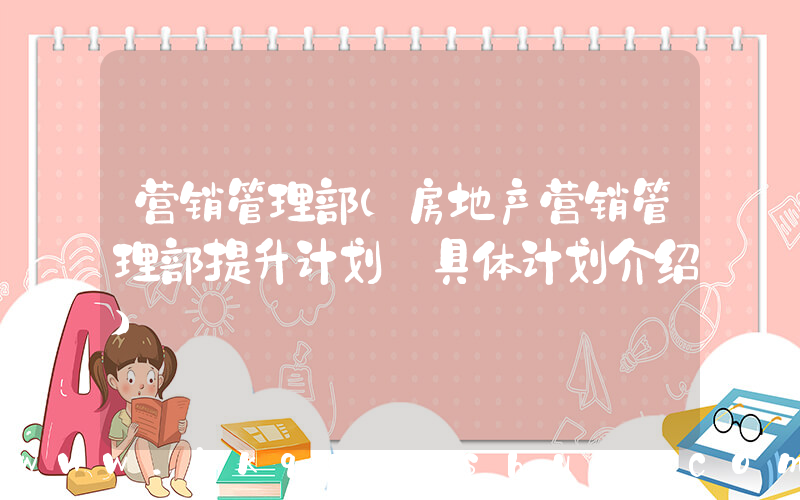 营销管理部(房地产营销管理部提升计划 具体计划介绍)